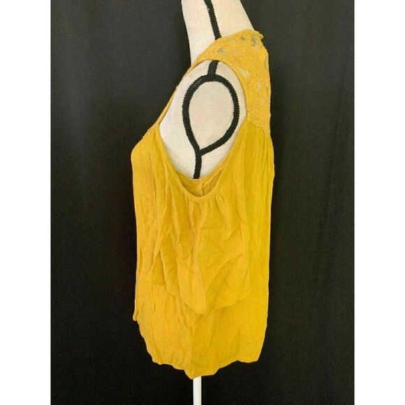 Ella Moss Anthropologie Mustard short sleeve top - Picture 4 of 8